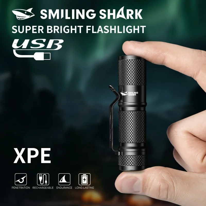 스마일링 샤크 초강력 미니 전술용 LED 손전등 USB - Edc (Every Day Carry 리뷰 및 가격